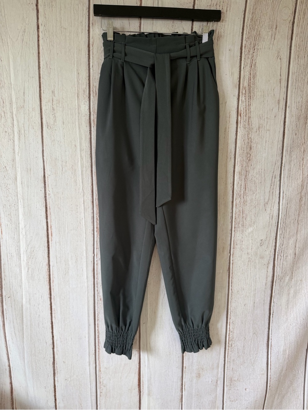 Grace Karin High Waisted Paperbag Waist Jogger Pants Size S